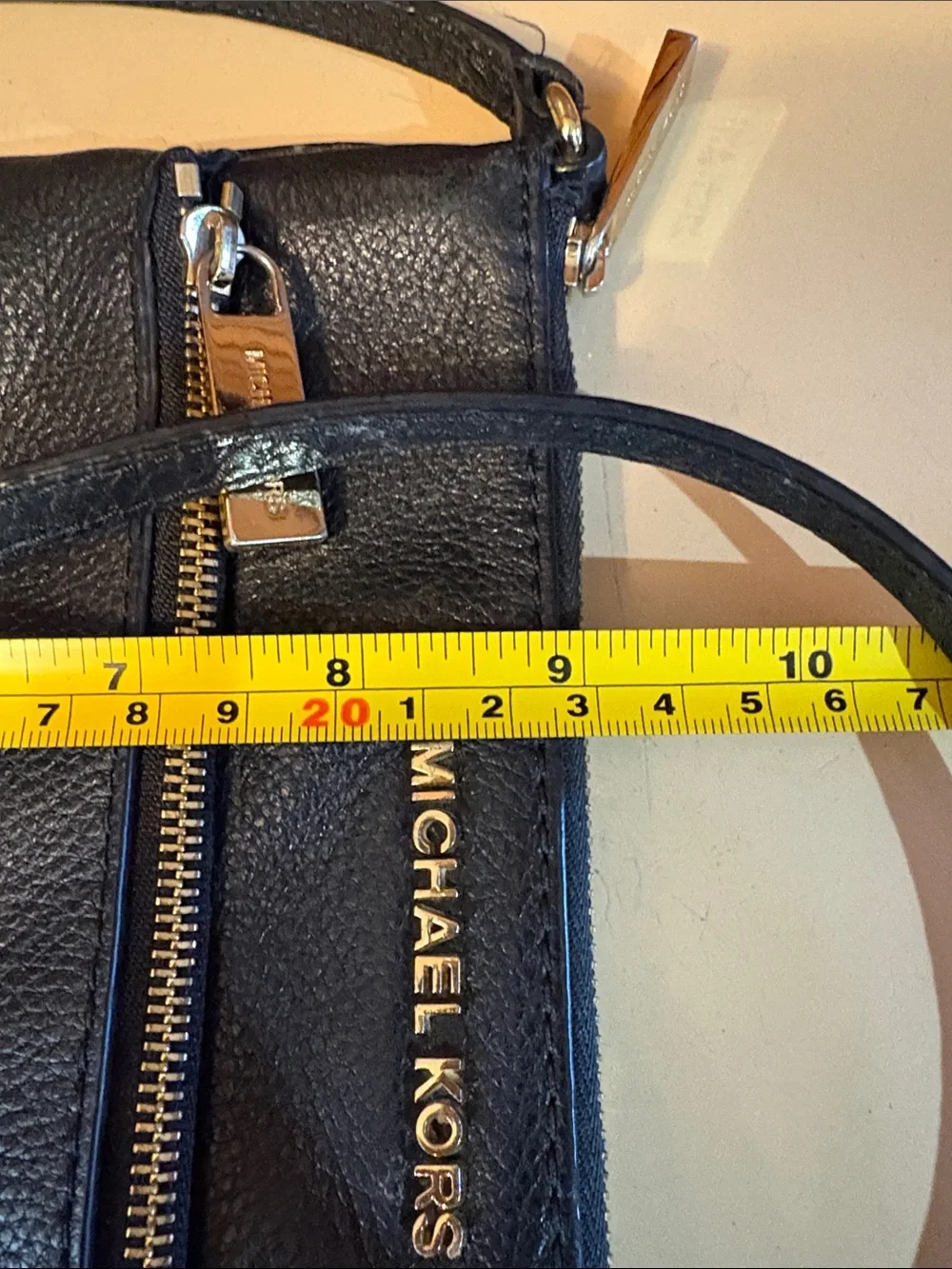 Michael Kors Black Pebbled Leather Crossbody with Gold Hardware